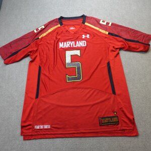 Maryland Terps Football Jersey Large Red #5 Danny O'Brien 2010